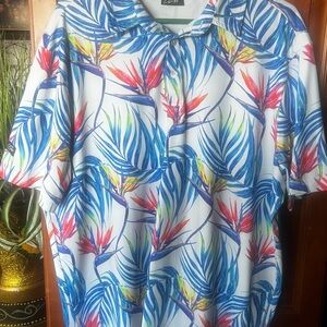 Sunday Swagger Colorful Tropical Print Men's Polo Shirt